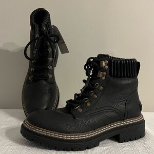 NAUTICA Leralynn black mid-calf combat boots NEW 6.5